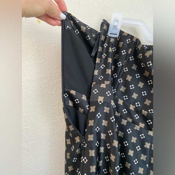 NWOT Banana Republic Black Tan Print Strapless Silk-Like Cocktail Dress Size 10 - Picture 10 of 16